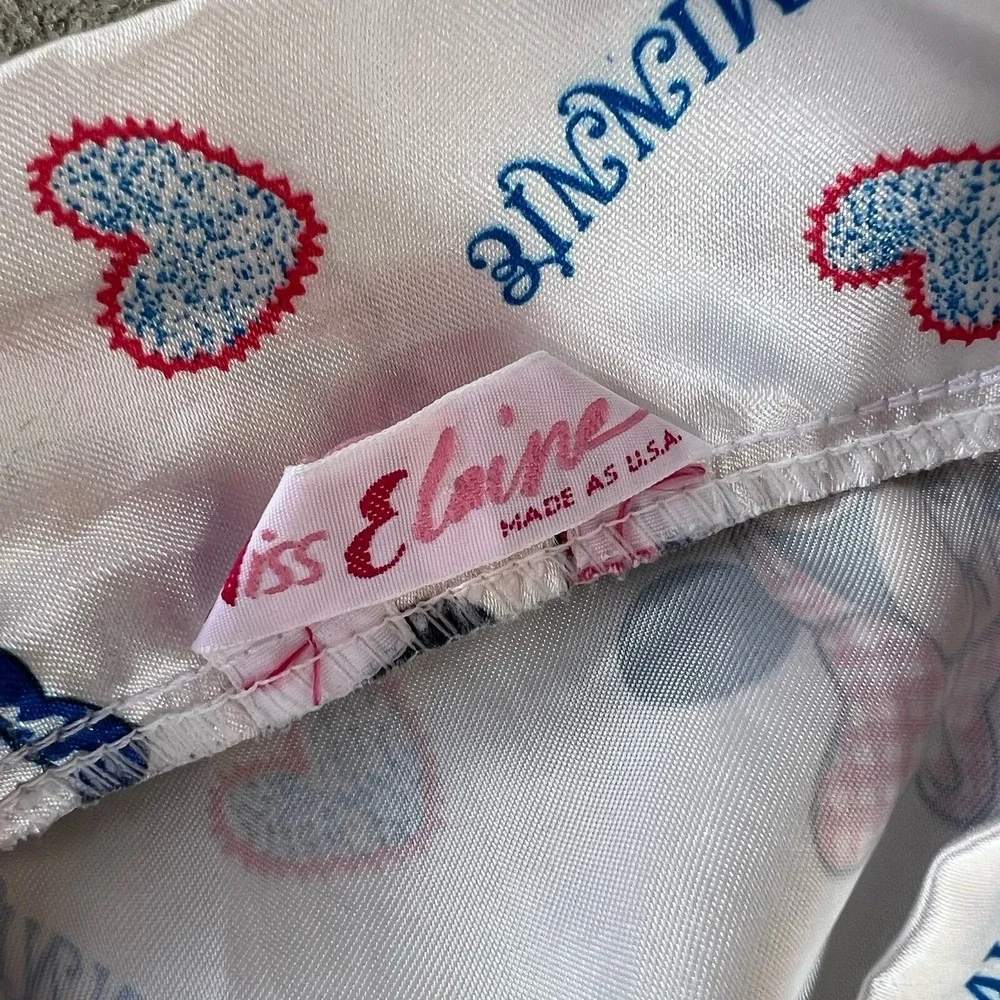 Vintage Miss Elaine Minnie‎ Mouse Robe Women's XS/S USA Made Disney Lounge